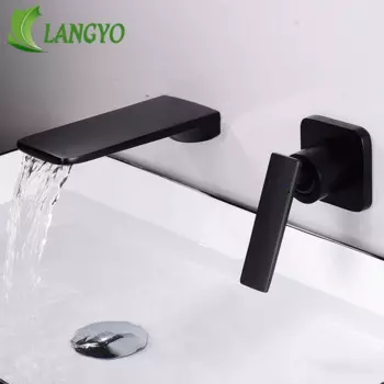 Водопроводный кран LANGYO с встроенной коробкой, для ванной комнаты, смеситель для горячей и холодной воды, Золотой/черный/белый/хром