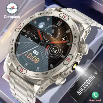 Военные Смарт-часы 466*466 AMOLED HD Bluetooth Вызов светодиодный фонарик тактический Водонепроницаемый Спортивный Браслет фитнес-трекер