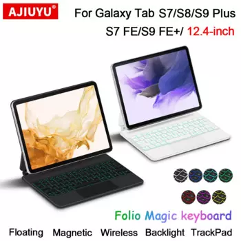 Волшебная клавиатура для Samsung Galaxy Tab S7 S8 S9 Plus FE 12,4, защитный чехол для клавиатуры для Tab S9 FE + S7 + S8 + S9 + 12,4"