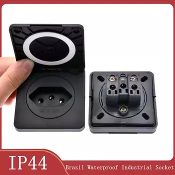 VOSORON Промышленная розетка IP44 черная 10/20А 250В