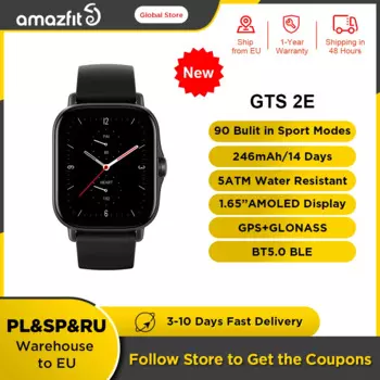 [Восстановленное] Умные часы Amazfit GTS 2e Alexa Встроенные 90 спортивных режимов GPS интеллектуальные умные часы для телефона Android iOS