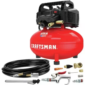Воздушный компрессор Craftsman, 6 галлонов, для блинов, без масла, с комплектом аксессуаров 13 шт. (CMEC6150K)
