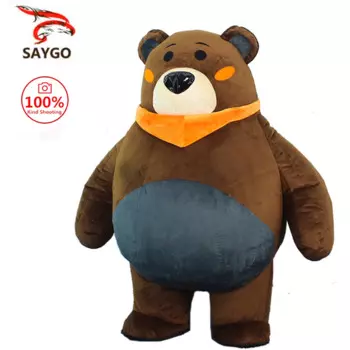 Воздушный надувной костюм коричневого полного медведя SAYGO, талисман для рекламы, Рождественский, детский, для вечеринки, для взрослых, пушистый карнавальный костюм