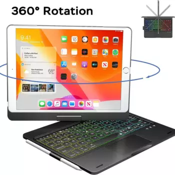 Вращающаяся клавиатура для iPad Air 5, 10,9 Pro, 11, 2021, 2020, 2022, Air 3, 10,5, 7, 8, 9, 10,2, 10, 10,9, сенсорная панель, клавиатура
