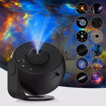 Вращающаяся на 360 ° лампа-проектор Galaxy Starry Night Light, регулируемая проекционная лампа для спальни, дома, вечеринки