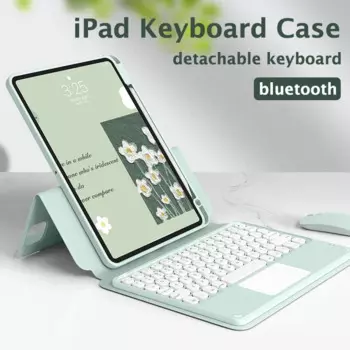 Вращающаяся Съемная фотовспышка для iPad Air 6 5 10,9 Air 4 10-го поколения клавиатура 10,2 7 8 9th Air 3 Pro 10,5 чехол со слотом для стилуса Бесплатная мышь