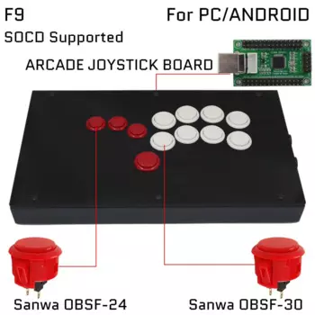 Все боевые джойстики Hitbox Shiokenstar, аркадный джойстик, боевой джойстик, игровой контроллер для PS4/PS3/ПК Sanwa OBSF-24 30
