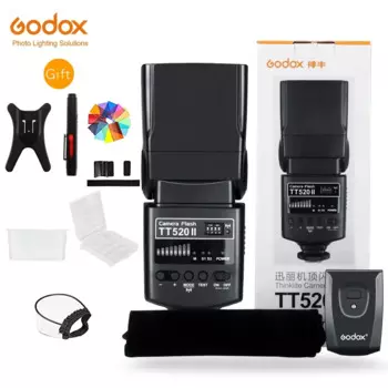 Вспышка Godox TT520 II TT520II со встроенным беспроводным сигналом 433 МГц + триггер вспышки для цифровых зеркальных камер Canon Nikon Pentax Olympus