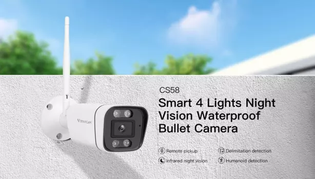 VSTARCAM CS58 металлический корпус IP-камера-пуля уличная 3MP 1296P водонепроницаемая IP67 дымовая сигнализация сетевая HD камера видеонаблюдения
