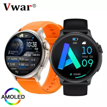 Vwar Ultra Plus Смарт-часы AMOLED всегда на круглом экране с Bluetooth вызовом умные часы для мужчин и женщин фитнес-часы для Android IOS