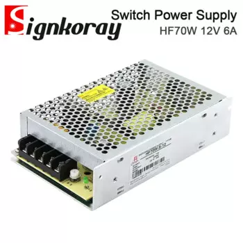 Выключатель питания SignkoRay HF70W-S-12, источник питания постоянного тока, 6 А, 70 Вт, с одним выходом для промышленного управления, связи и экрана дисплея