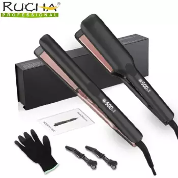 Выпрямитель для волос RUCHA 500F, высокотемпературный Профессиональный PTC керамический пластинный лечебный плазменный ионный утюжок для волос