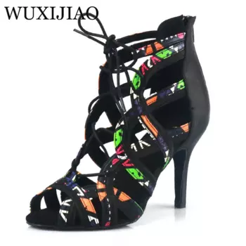 Высокие сапоги WUXIJIAO, для латинских танцев, с мягкой подошвой