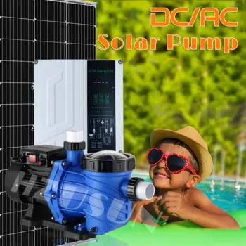 Высокоэффективный самовсасывающий насос для бассейна HZUSUN 3HP AC DC на солнечных батареях