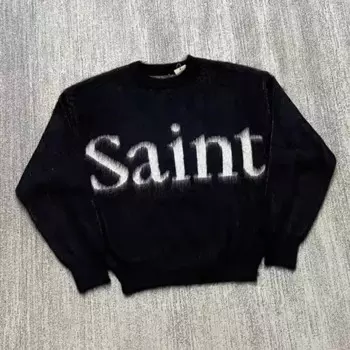Высокое качество, красивый новый пуловер SAINT, зимняя мода, повседневная стирка, чтобы сделать старый свитер с круглым вырезом для мужчин и женщин, тот же стиль