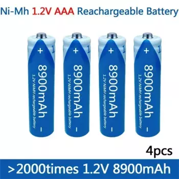 Высококачественная 100% перезаряжаемая NI-MH батарея AAA1.2V 8900 мАч AAA 1,2 В 8900 мАч, фонарик, NI-MH батарея для игрушечных часов