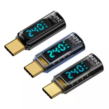 Высокоскоростной адаптер USB C — USB C со светодиодным дисплеем, подача питания 240 Вт, передача данных 40 Гбит/с, синхронизация