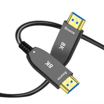 Высокоскоростные активные оптические кабели 100 м 8K HDMI2.1 8K @ 60 Гц 7680x4320 3D UHD 48 Гбит/с, роскошный инженерный кабель AOC, черный