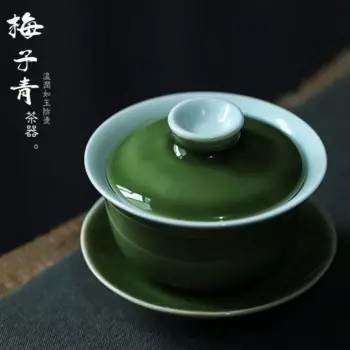 Высокотемпературный цветной глазурь Jingdezhen Zi-Qing Mei, расширенный кувшин для дегустации, поднос для кастрюли, шлаковое ведро