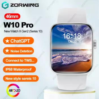 W10 Pro AMOLED Смарт-часы ChatGPT Compass Мужчины Женщины Smartwatch Series10 IP68 Водонепроницаемые спортивные часы X Gen2 для Android IOS 2024