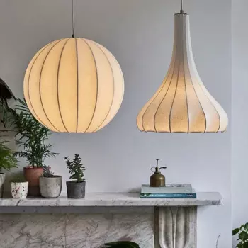 Wabi Sabi, Подвесная лампа, лампа для спальни, гостиной, ресторана, Декор, искусственная шелковая подвеска-кокон Лампрас