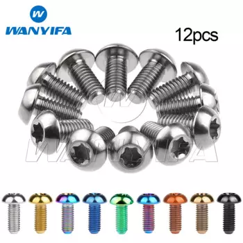Титановые болты Wanyifa M5x10 12 мм, Torx T25, 12 шт.