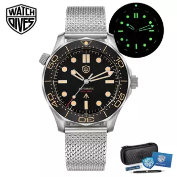 Watchdives WD007 Титановые часы NTTD для дайвинга NH35 Автоматический механизм с сапфировым стеклом 100 м Водонепроницаемые часы Супер светящиеся наручные часы