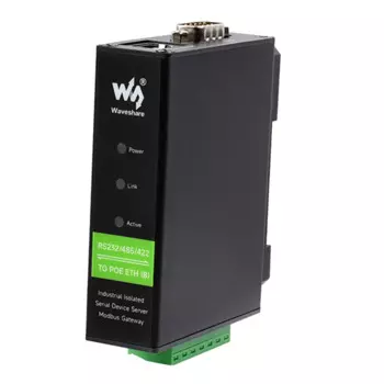 Waveshare промышленный изолированный модуль Ethernet RS232/485/422 к RJ45 TCP/IP к последовательному серверу рельсового типа [с POE]