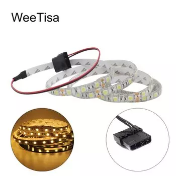 WeeTisa Светодиодная лента для ПК 12В теплый белый 50/100/200 см