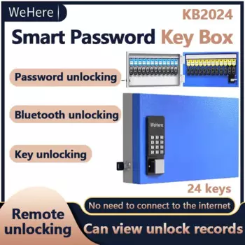 WeHere 24-кнопочный сейф, Интеллектуальный настенный шкаф для хранения ключей, динамический разблокировка паролем, управление ключами компании, металл