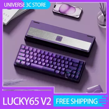 Weikav Lucky65 V2 Механическая клавиатура из алюминиевого сплава, трехрежимная игровая клавиатура, структура горячей замены, RGB, индивидуальная прокладка, ПК, подарок
