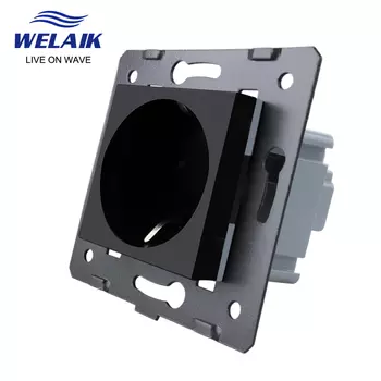 WELAIK черная настенная розетка 45*45 мм