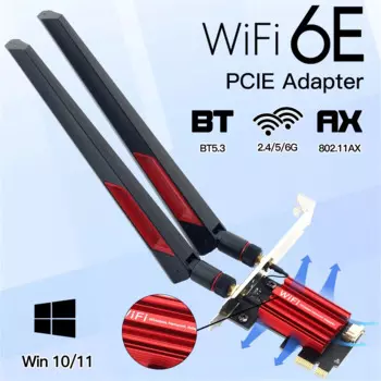 Wi-Fi 6E AX210 PCI-E беспроводной адаптер Bluetooth 5,3 5400 Мбит/с Ethernet двухдиапазонный 802.11AX/AC Wi-Fi сетевая карта для Win 10/11