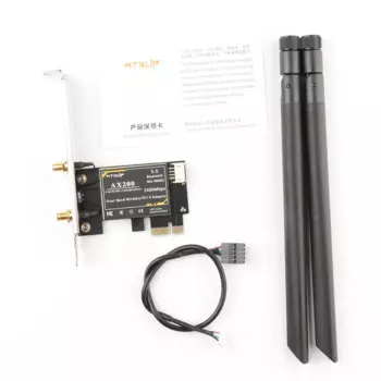 Wi-Fi-адаптер для ПК, 2974 Мбит/с, Wi-Fi, двухдиапазонный, PCIe, Intel AX200, 802.11ax, 2,4 ГГц/5 ГГц, Bluetooth 5,0, PCI Express