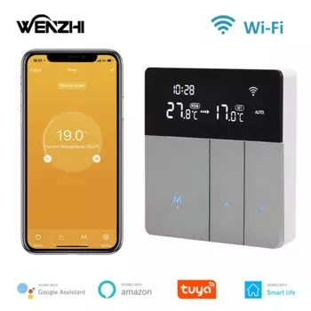 Wi-Fi теплый напольный термостат цифровой регулятор температуры для водяного отопления электрический газовый котел Tuya Smart Life Alexa Home 220 В