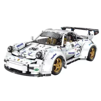 Widebody белая машина MOC QC016 1:10, супермодель гоночной машины, строительные блоки, кирпичи, комплект конструктора Furious, игрушки для детей, подарки
