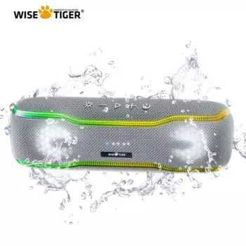WISETIGER IPX7 Водонепроницаемый Bluetooth-динамик Портативный динамик 25 Вт Звуковая коробка BT5.3 Открытый стереодинамик объемного звучания с RGB подсветкой