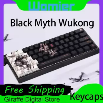 Womier Black Myth Wukong колпачки для клавиш пятисторонняя сублимационная утолщенная клавиатура PBT 130 клавиши механическая клавиатура колпачки для ПК