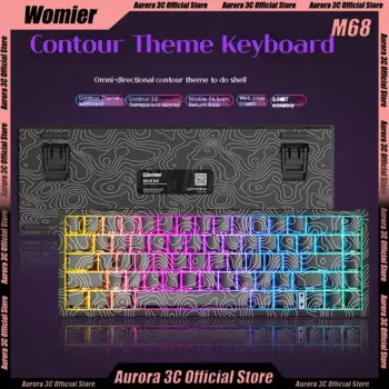 Womier M68 He игровая клавиатура Contour E-Sport Driver 0,04rt Socd Custom Магнитный переключатель Hot Swap 0,125 мс Задержка 8k RGB Клавиатура