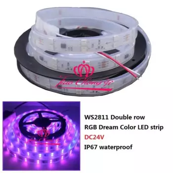 WS2811 5050 300 Светодиодная лента RGB Dream Color адресная двухрядная Светодиодная лента DC12V IP67