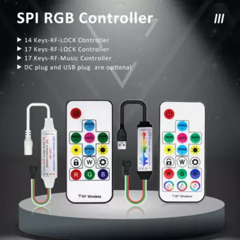 WS2811 Контроллер WS2812B 5 В USB 12 В 24 В постоянного тока SK6803 IC Светодиодная пиксельная полоса Беспроводной радиочастотный пульт дистанционного управления SP110E Bluetooth Музыкальный контроллер