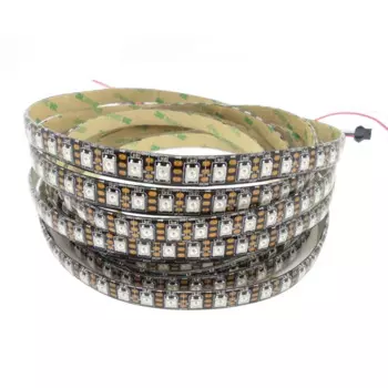 WS2812B Светодиодная лента, индивидуально Адресуемая светодиодная RGB лента WS2812 SK6812, 96 светодиодов/м, черная/белая печатная плата, водонепроницаемая IP30/65/67 DC5V