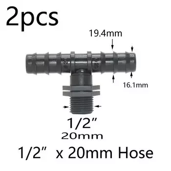 WYZXM Тройник для капельного орошения 1/2"-3/4" для труб 16/20/25 мм