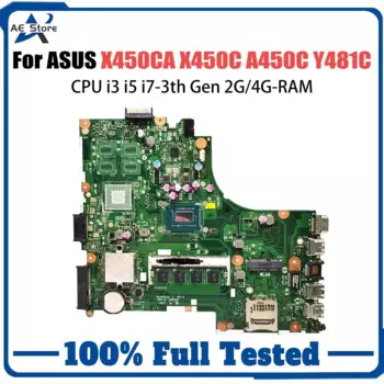 X450CA с процессором 1007U 2 ГБ ОЗУ, материнская плата для ноутбука Asus X450CC X450C A450C Y481C X450CA, материнская плата для ноутбука