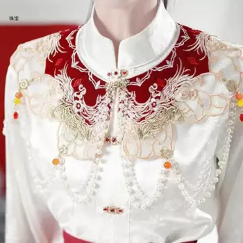 X5QE воротник ханьфу накладной воротник Yunjian вышивка кружевные кисточки съемный воротник традиционные китайские аксессуары