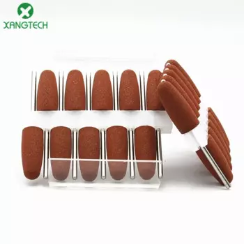 XANGTECH Dental силиконовая шлифовальная машина Burs зубной шлифовальный инструмент коричневый 10x24 мм