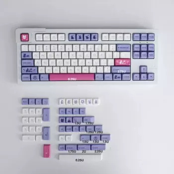XDA Tuzi колпачки для ключей 135 клавиши PBT краска Сублимация фиолетовый костюм для 68 75 84 96 980 100 104 механическая клавиатура GK61 Anne Pro 2