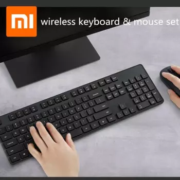 Xiaomi Набор клавиатуры и мыши RF 2,4 ГГц Беспроводная Офисная Клавиатура 104 клавиш для Windows ПК совместимая USB игровая клавиатура русская вставка