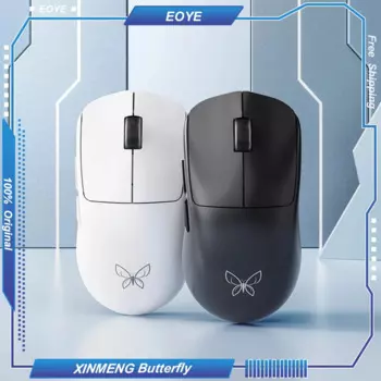 XINMENG Butterfly 48 г Легкая беспроводная игровая мышь PAW3395 2,4 г Bluetooth Проводная трехрежимная офисная двойная батарея Эргономичная