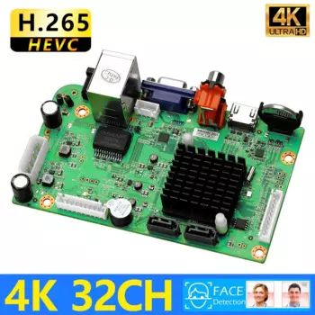 Xmeye NVR материнская плата распознавание лица 4 ch dvr 16 32 canais dvr рекордер безопасность onvif 2 * SATA
